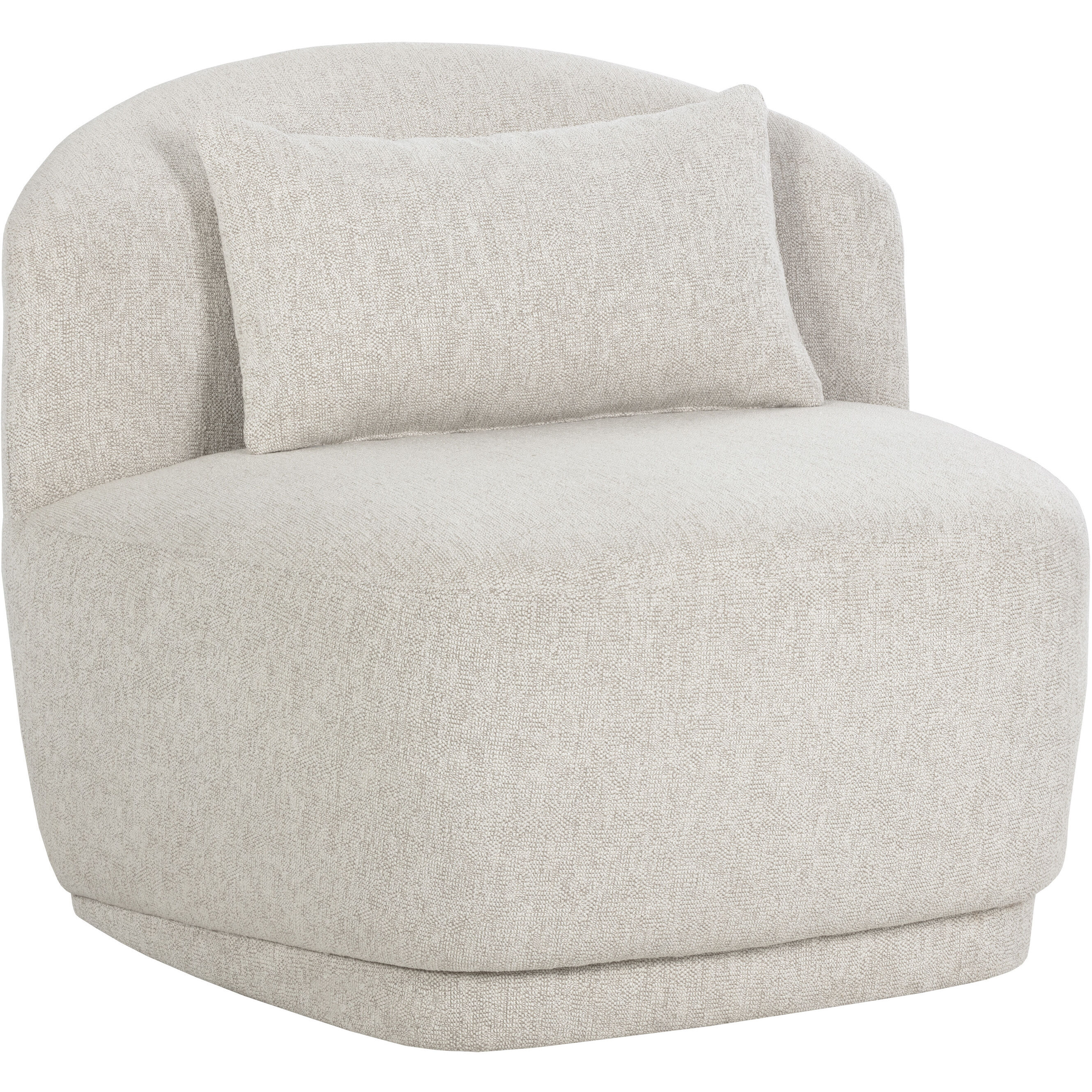 Soraya Dove Cream Swivel Armless Chair, Swivel